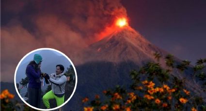¿Felices por siempre?: joven le propone matrimonio a su novia y volcán entra en erupción | VIDEO