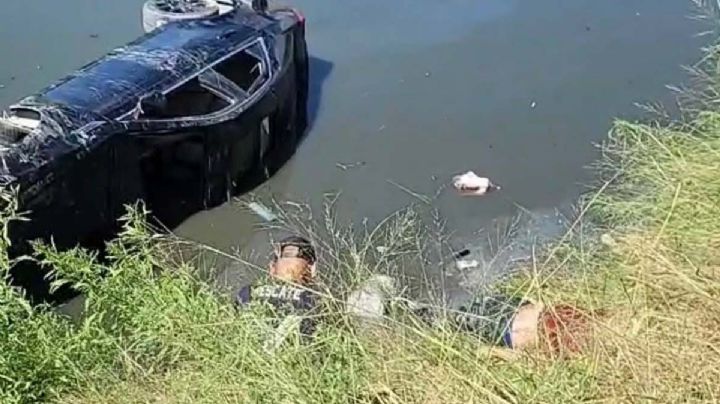 Fatal volcadura mata a joven en Reynosa; su auto terminó en un canal