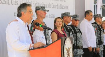 Américo Villarreal inaugura instalaciones de la Guardia Nacional en Ciudad Mier
