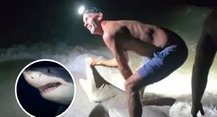 Pescador sufre ataque de tiburón que acababa de cazar; presumía su logro a la orilla del mar | VIDEO