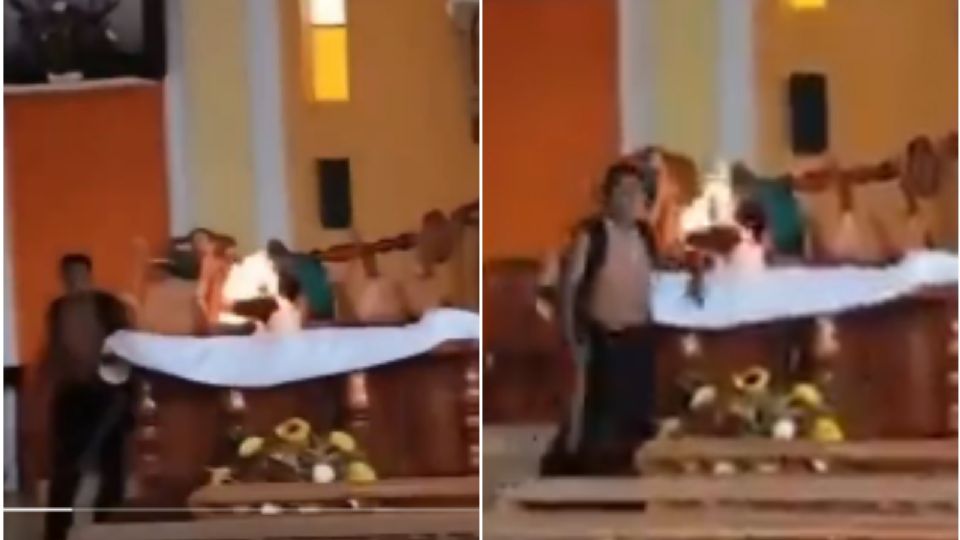 Sujeto incendió altar en iglesia; dijo que el diablo lo obligó
