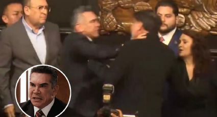 MOMENTO EXACTO en que 'Alito' Moreno golpea a Fernández Noroña; ¿habrá sanciones penales?