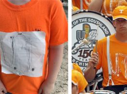 Niño sufre bullying por diseñar logo de su universidad favorita en papel y pegarla en su playera