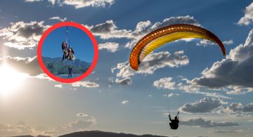 Falla parapente y se salva de milagro; hombre es rescatado en helicóptero en la Sierra