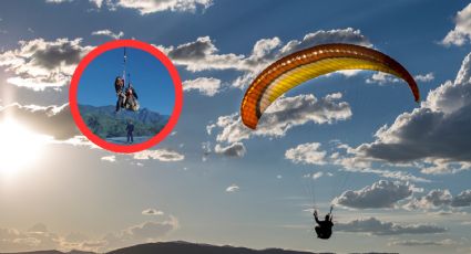 Falla parapente y se salva de milagro; hombre es rescatado en helicóptero en la Sierra