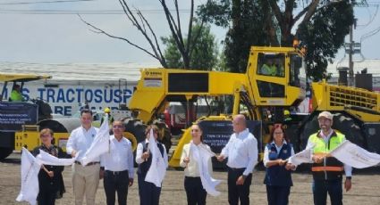 Sheinbaum da inicio a la rehabilitación de carreteras federales con trenes de repavimentación