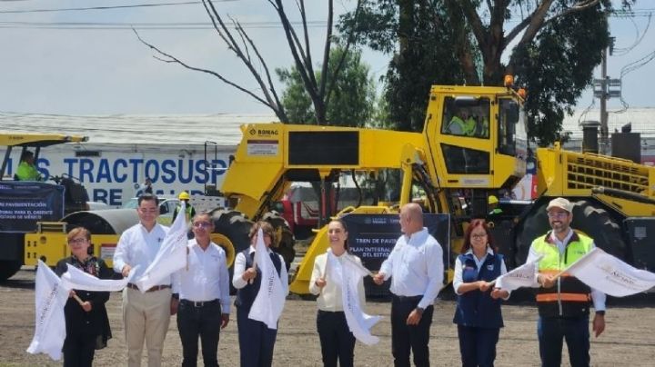 Sheinbaum da inicio a la rehabilitación de carreteras federales con trenes de repavimentación