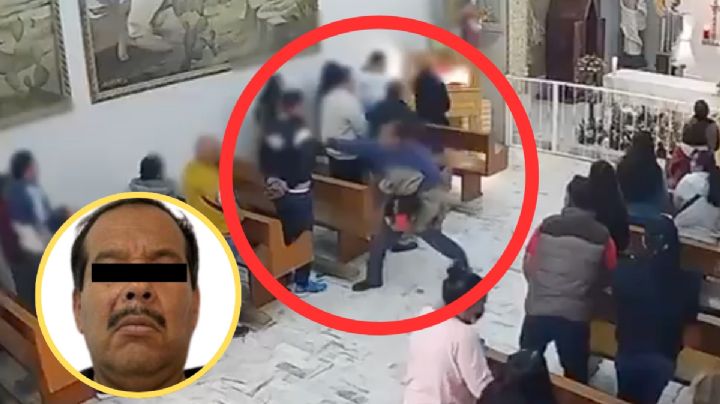 MOMENTO EXACTO en que un feligrés ataca a joven en plena misa dominical