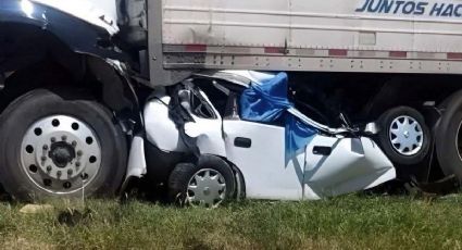 Autopista Monterrey-Nuevo Laredo: hombre muere prensado entre tráileres 