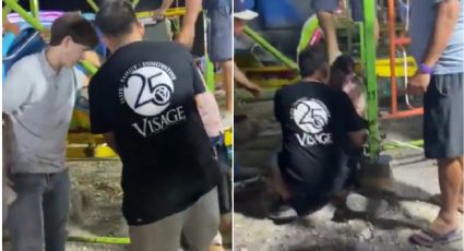 Juego mecánico en Nuevo León se descarrila; hay 4 heridos | VIDEO