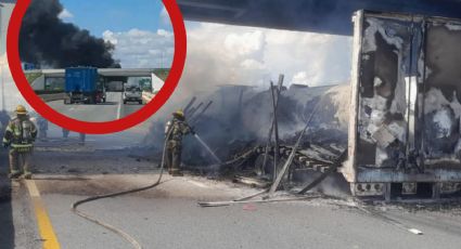 Tráiler choca contra pipa y provoca fuerte explosión y caos en Apodaca | VIDEO