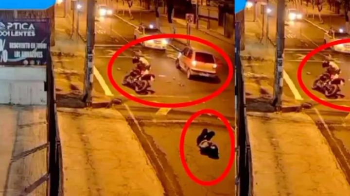 Motociclista deja a su novia herida en el pavimento para revisar los daños de su moto tras accidente | VIDEO