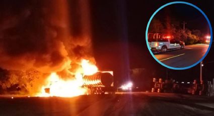 Tamaulipas: pipa vuelca y explota en libramiento Estación Manuel González; cierran vialidad por incendio