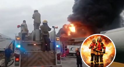 Fuerte incendio consume fábrica en Nuevo León; almacenaban aceites I VIDEO