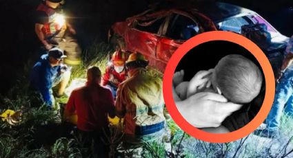 Bebé recién nacido y su padre mueren en brutal volcadura; mamá del pequeño está grave