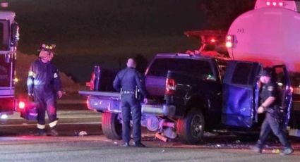Cinco jóvenes están graves en Laredo; chocaron su camioneta a toda velocidad contra una pipa