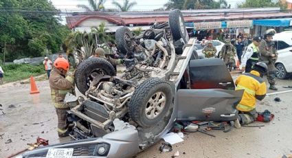 Siete muertos en el Boulevard Colosio de Cancún tras choque brutal y volcadura