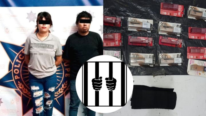 Detienen a pareja por robar más de 3 mil pesos en maquillaje en supermercado de Nuevo León