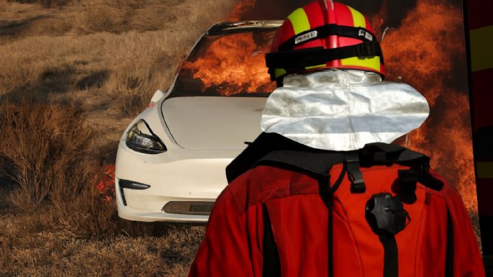 Hombre y sus dos hijos mueren calcinados en su Tesla; rescatistas no pudieron abrir las puertas