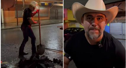 Influencer se hace viral por tapar baches en Monterrey; usuarios lo retan a ir a la CDMX