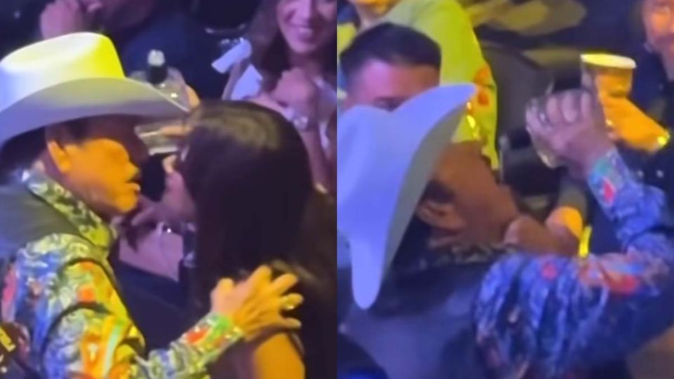 Lalo Mora plantó un beso apasionado a mujer