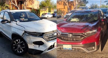 Nuevo Laredo: chocan camionetas en la colonia Jardín; conductores argumentan tener la razón