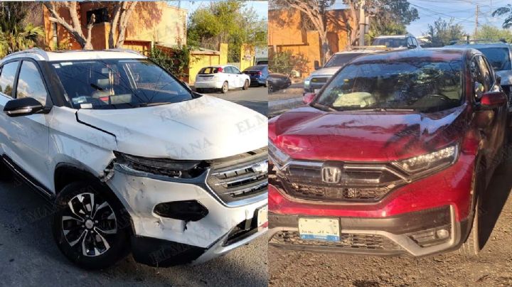 Nuevo Laredo: chocan camionetas en la colonia Jardín; conductores argumentan tener la razón