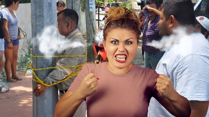 Vecinos amarran a poste de luz a trabajador de la CFE; tenían 12 horas sin energía eléctrica