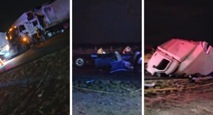 Muere trailero en trágico choque de frente en carretera libre Monterrey-Nuevo Laredo