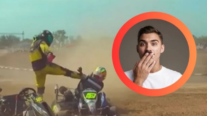 Piloto de karts agarra a golpes a un rival tras accidente en plena competencia | VIDEO