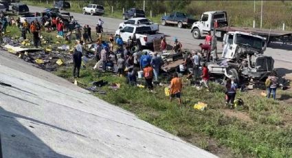 Vuelca tráiler cargado de aguacates en Reynosa; ¡saquean carga en 30 minutos!