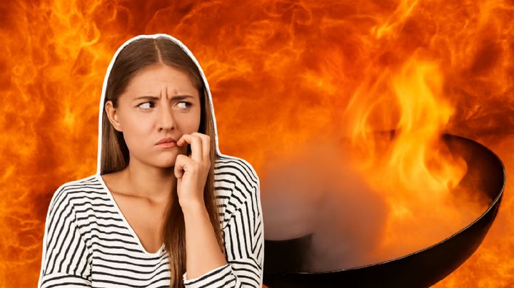 Mujer intenta apagar aceite en llamas con agua, esto fue lo que pasó en la cocina | VIDEO