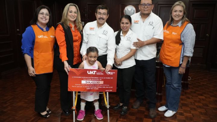 Familia UAT entrega donativo en apoyo a la salud de la pequeña Natalia