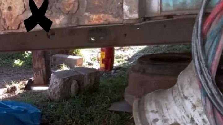 Tragedia en el taller: trabajador muere aplastado por caja de tráiler; le falla gato hidráulico