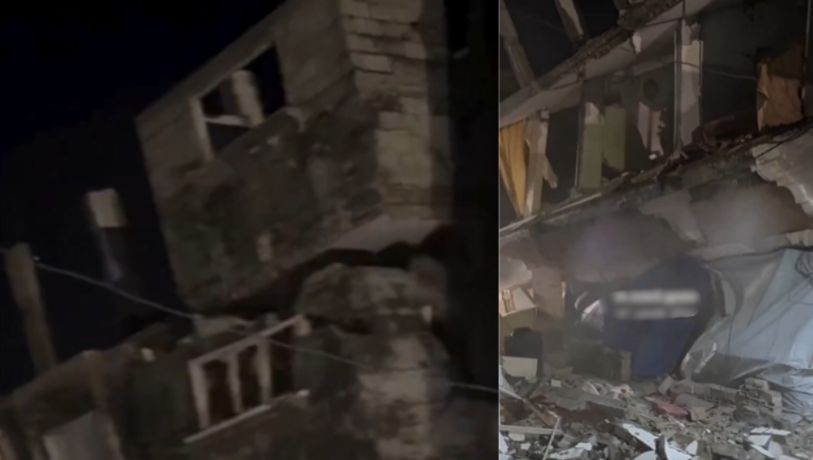 Tormenta invernal: fuertes vientos provocan la caída de un edificio