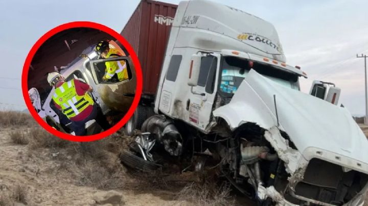 Brutal accidente en la carretera Saltillo-Monclova deja un muerto; tráiler se estrelló con camioneta