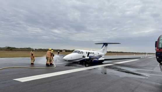 Avión de la FGR aterriza de emergencia en Aeropuerto de Reynosa; descartan víctimas | VIDEO