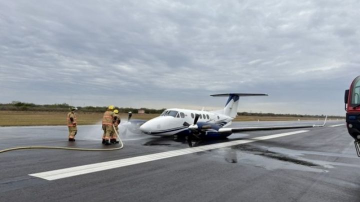 Avión de la FGR aterriza de emergencia en Aeropuerto de Reynosa; descartan víctimas | VIDEO