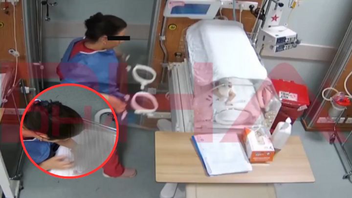 MOMENTO EXACTO en el que enfermera golpea a bebé; lo dejó discapacitado