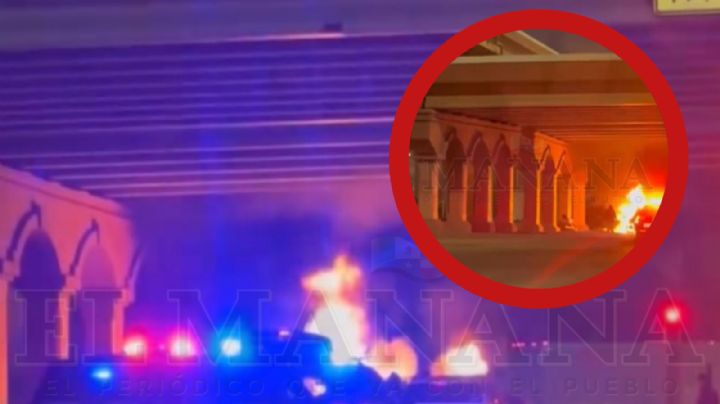 Infierno en Laredo: auto arde en llamas tras choque en Bob Bullock y carretera interestatal 35