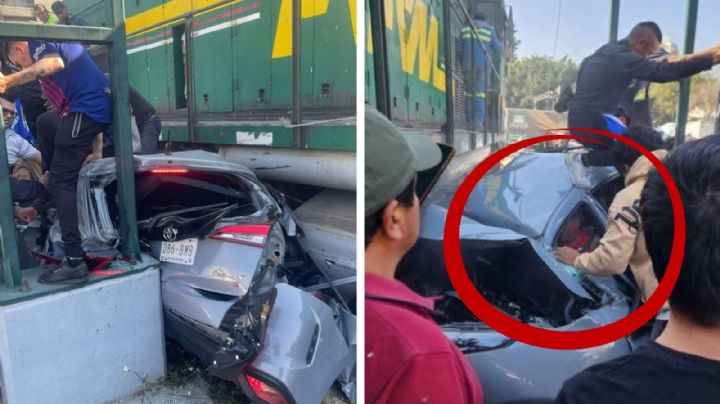 Abuelito imprudente vive momentos de terror; quiere ganarle el paso al tren y acaba prensado