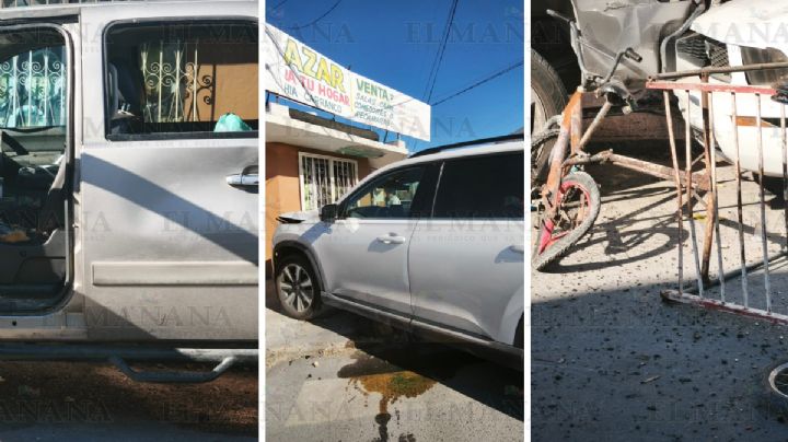 Reportan fuerte choque entre camionetas en Nuevo Laredo; carretonero sufre 'daños colaterales'