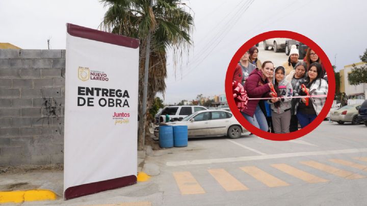 Repavimentan con concreto hidráulico calle Escudo en Los Olivos en Nuevo Laredo