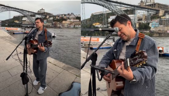 MOMENTO EXACTO en que exvocalista de La Arrolladora sorprende cantando en calles de Portugal