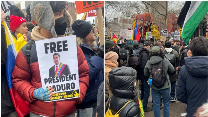 Se registran fuertes movilizaciones en Nueva York por la detención de Nicolás Maduro