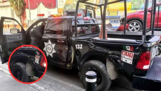 Patrulla se impacta brutalmente contra auto durante persecución en Monterrey; iba en sentido contrario