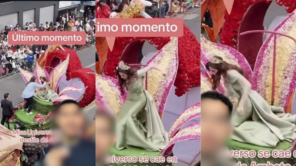 El incidente ocurrió en el desfile de la Fiesta de la Fruta y de las Flores, en Ambato.