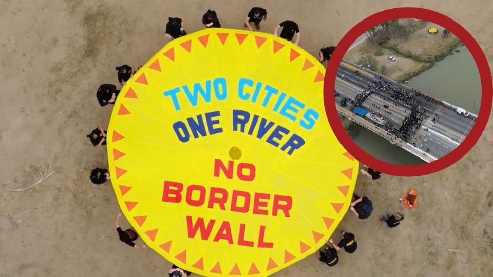 Alzan la voz contra muro durante la ceremonia del Abrazo Internacional; así fueron las protestas