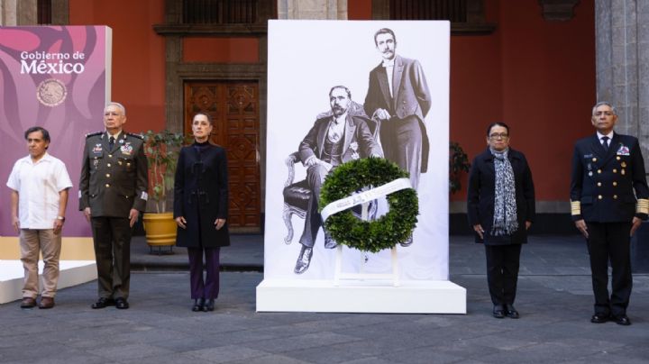 Claudia Sheinbaum recuerda legado de Madero y Pino Suárez; realiza guardia de honor en Palacio Nacional
