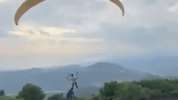 Migrante intenta cruzar frontera en parapente y cae antes de lograrlo | VIDEO